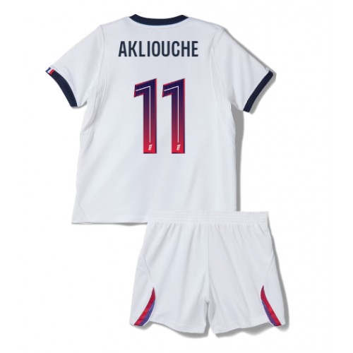Dječji Nogometni Dres Paris Saint-Germain Maghnes Akliouche #11 Gostujuci 2026-27 Kratak Rukav (+ Kratke hlače)